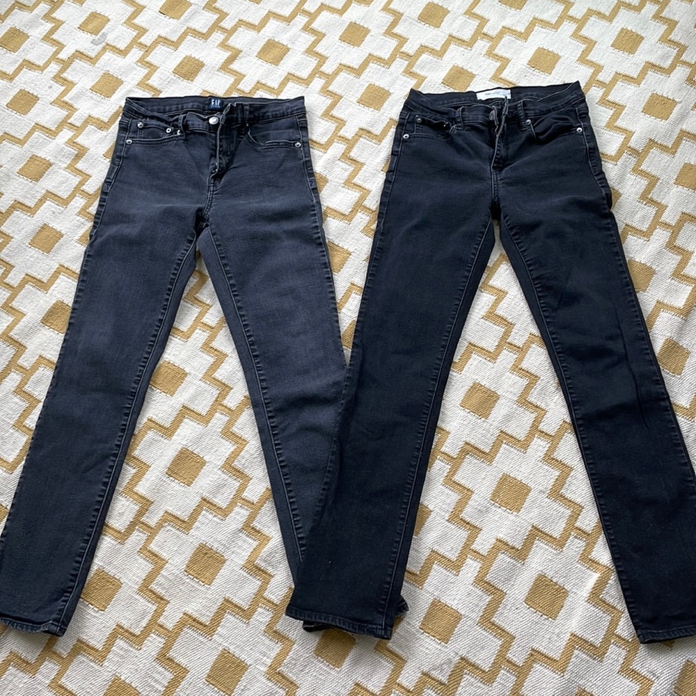 Two Pairs of Straight Gap Black Jeans
